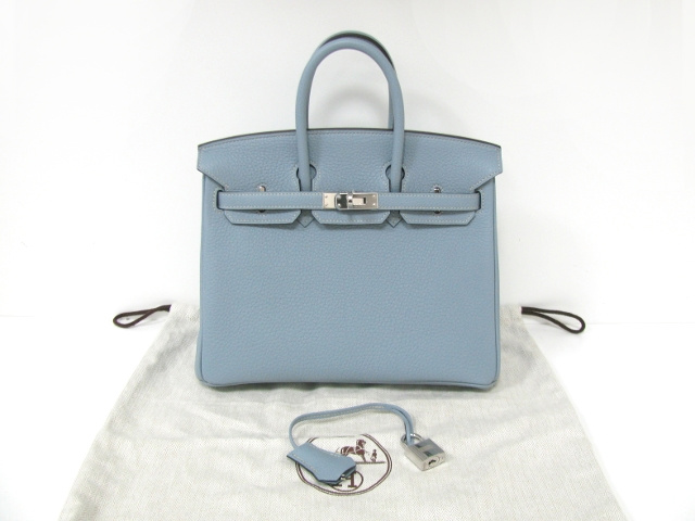 エルメス バーキン25(トゴ/ブルーリン/シルバー/金具)